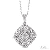 1/20 ctw Cushion Shape Single Cut Diamond Pendant in Sterling Silver with Chain
